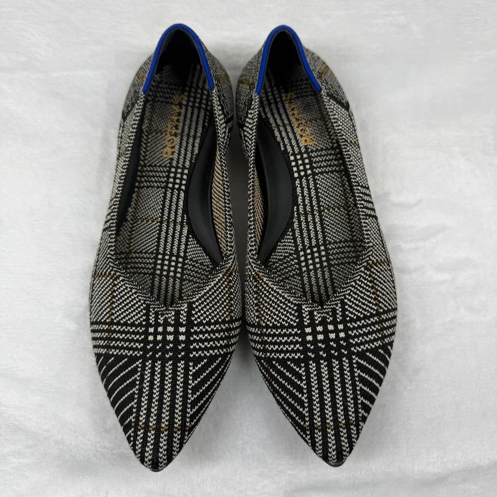 Rothy's The Point in Black Glen Plaid *RETIRED* Size‎ 8.5 RARE